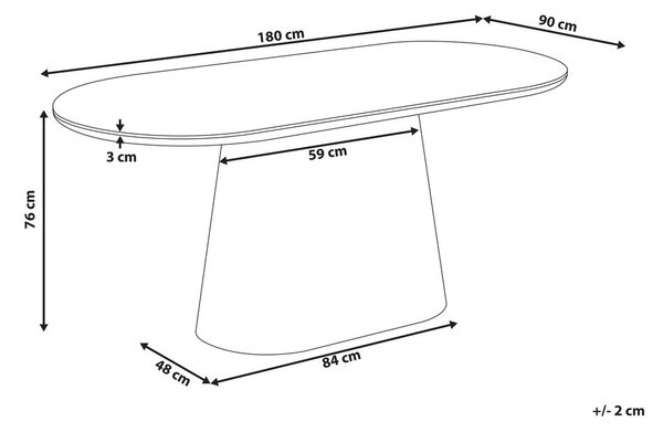 Étkezőasztal LOCKHART Sötét kőris 180 cm 90 cm