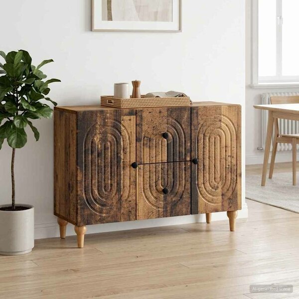 VidaXL TV szekrény fiókkal Antik Fa 89 x 34,5 x 60 cm Szerelt Fa
