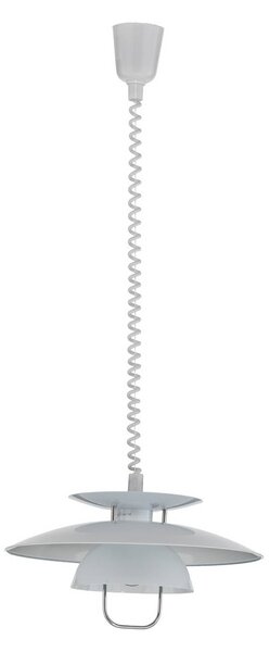 Lindby Nadija függőlámpa, fehér, 43 cm, állítható magasságú, E27, dimmelhető, Fehér / opál, Konyha, fém, Skandináv