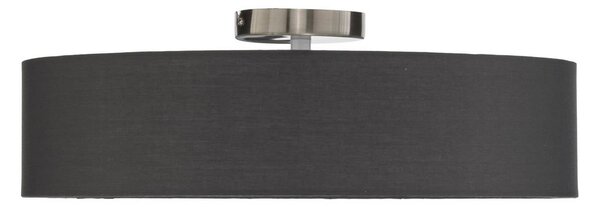 Lindby mennyezeti világítás Sebatin, Ø 50 cm, szürke, szövet, E27, dimmelhető, Alu / szürke / cink, Hálószoba, Textil / szövet / selyem, Modern