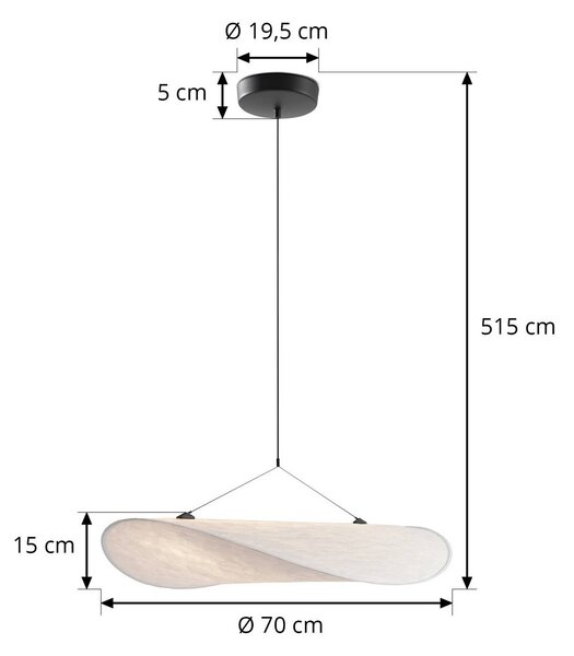 New Works Tense LED lógó világítás, 70 cm átmérőjű, fehér, dimmelhető, Fehér / opál, Nappali / Étkező, Műanyag, Dizájn