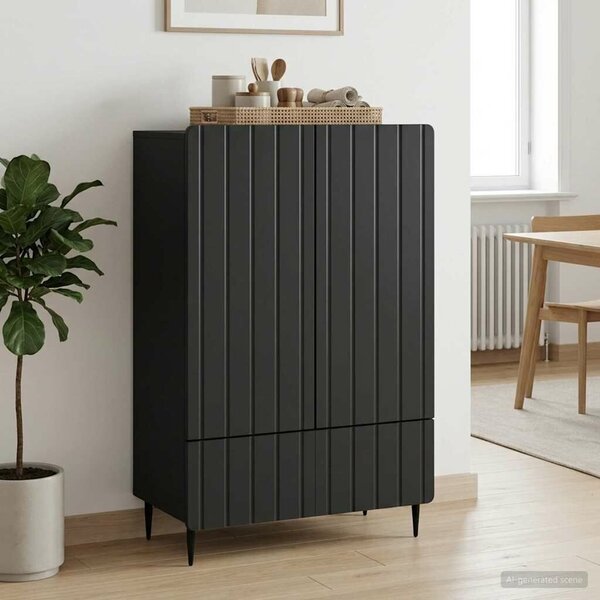 VidaXL Széf Fekete 66 x 34,5 x 97 cm Szerelt Fa