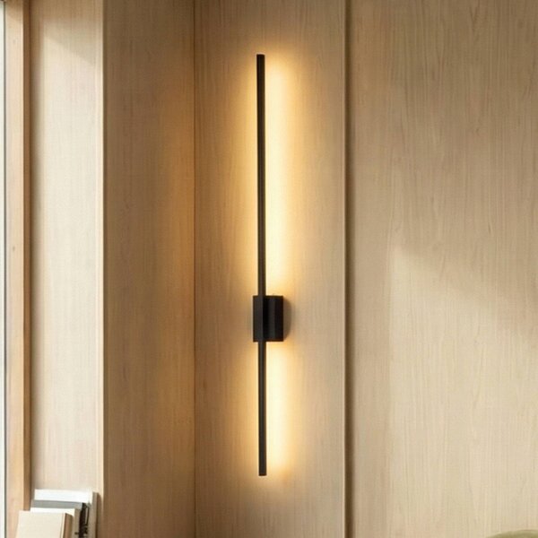 TK Lighting LED fali lámpa Flash, fekete, magasság 108 cm, fém, 1, Fekete, Nappali / Étkező, fém, Modern