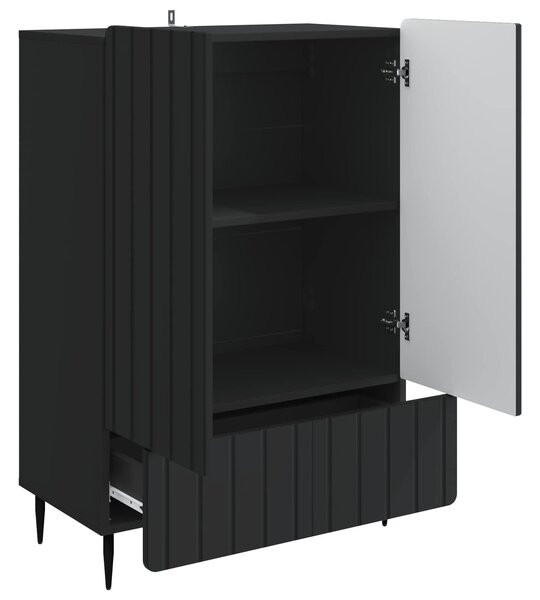 VidaXL Széf Fekete 66 x 34,5 x 97 cm Szerelt Fa