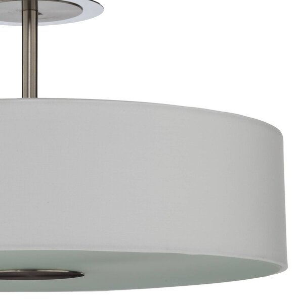 Lindby mennyezeti lámpa Josia, fehér, szövet, Ø 47 cm, E27, dimmelhető, Fehér / opál, Folyosó, Textil / szövet / selyem, Modern
