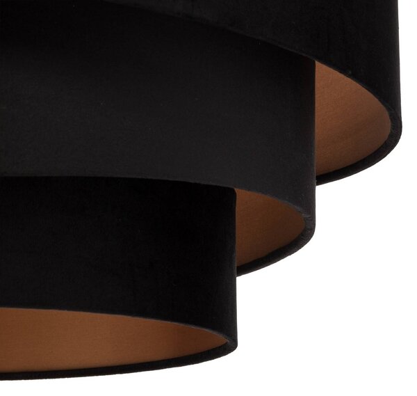 Lindby Jusari mennyezeti lámpa, fekete, textil, Ø 56 cm, E27, dimmelhető, Fekete, Nappali / Étkező, Textil / szövet / selyem, Modern