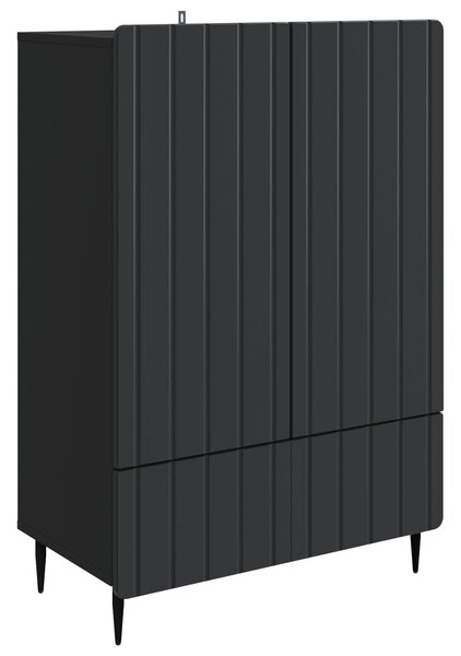VidaXL Széf Fekete 66 x 34,5 x 97 cm Szerelt Fa