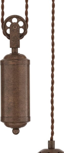 Lindby Louisanne függő világítás, állítható, barna, Ø 35 cm, dimmelhető, Barna / rozsda, Folyosó, fém, Tengeri