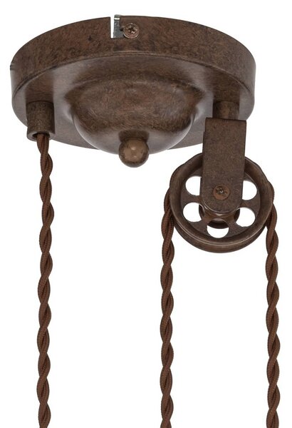 Lindby Louisanne függő világítás, állítható, barna, Ø 35 cm, dimmelhető, Barna / rozsda, Folyosó, fém, Tengeri