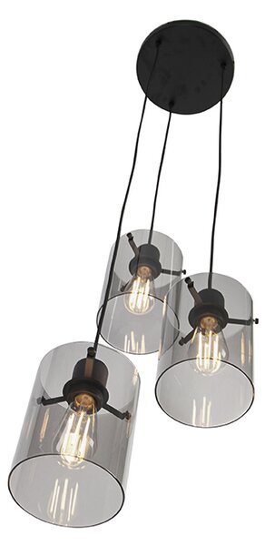 Design lógó lámpa fekete füstüveggel 3-lámpás - Dome