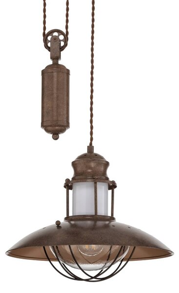 Lindby Louisanne függő világítás, állítható, barna, Ø 35 cm, dimmelhető, Barna / rozsda, Folyosó, fém, Tengeri