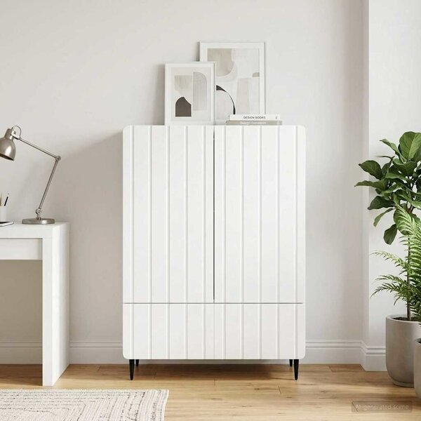 VidaXL Széf Magasfényű Fehér 66 x 34,5 x 97 cm Szerelt Fa