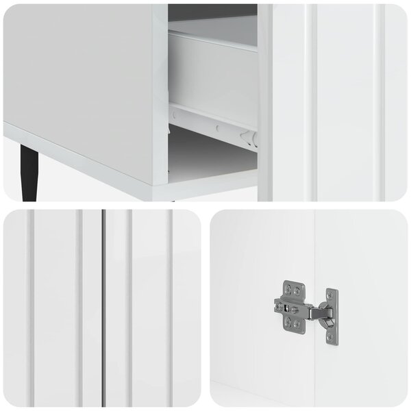 VidaXL Széf Magasfényű Fehér 66 x 34,5 x 97 cm Szerelt Fa