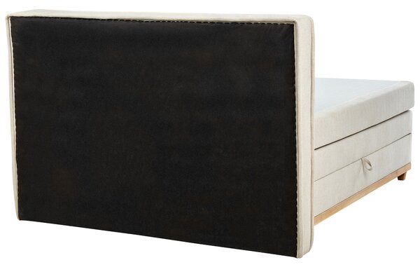 Boxspring ágy tárolóval DYNASTY 160 x 200 cm Bézs