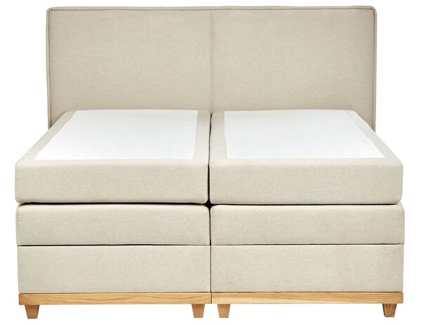 Boxspring ágy tárolóval DYNASTY 160 x 200 cm Bézs