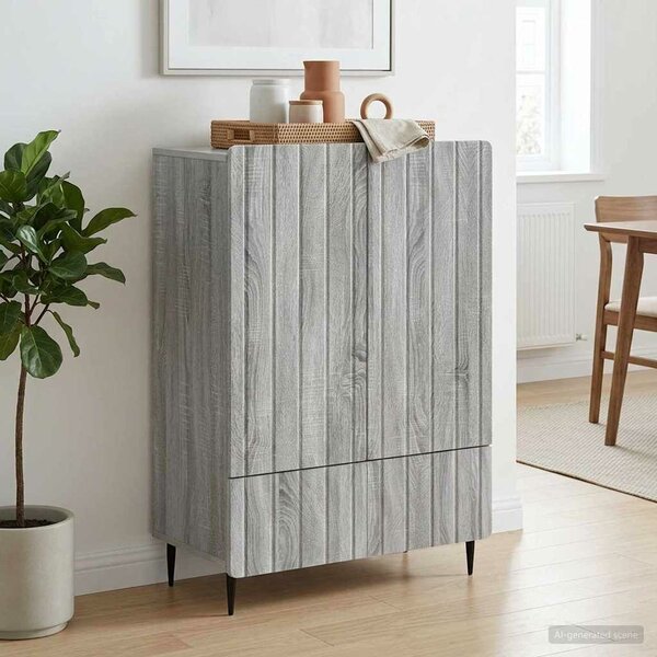 VidaXL Széf Szürke Sonoma 66 x 34,5 x 97 cm Szerelt Fa