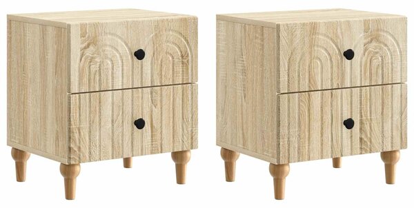 VidaXL Éjjeliszekrény 2 pcs Sonoma Tölgy 43 x 34,5 x 48 cm Szerelt Fa