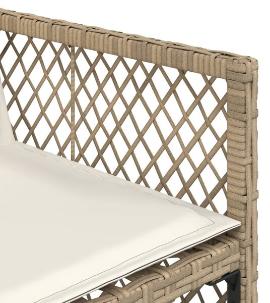 VidaXL 5 részes bézs polyrattan kerti étkezőgarnitúra párnákkal