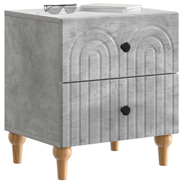 VidaXL Éjjeliszekrény 2 pcs Betonszürke 43 x 34,5 x 48 cm Szerelt Fa