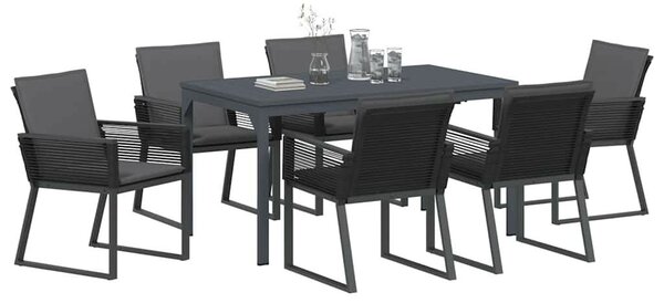 VidaXL Kert étkező szett 7 pcs Antracit polirattan