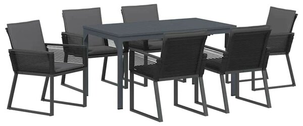 VidaXL Kert étkező szett 7 pcs Antracit polirattan