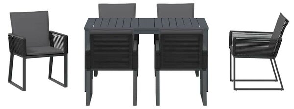 VidaXL Kert étkező szett 7 pcs Antracit polirattan
