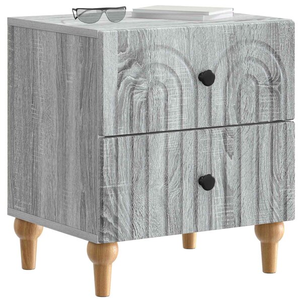 VidaXL Éjjeliszekrény 2 pcs Szürke Sonoma 43 x 34,5 x 48 cm Szerelt Fa
