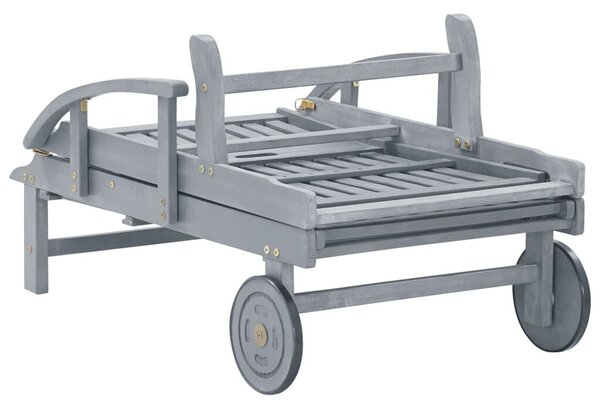 VidaXL Akácfa Napozóágy - Szürke - 200cm
