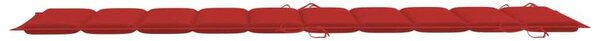 VidaXL 2 db Akácfa Napozóágy Piros Párnákkal - 184cm