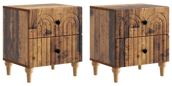 VidaXL Éjjeliszekrény 2 pcs Antik Fa 43 x 34,5 x 48 cm Szerelt Fa