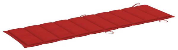 VidaXL 2 db Akácfa Napozóágy Piros Párnákkal - 184cm