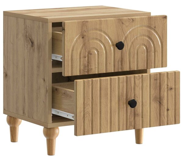 VidaXL Éjjeliszekrény fiókkal 2 pcs Kézműves Tölgy 43 x 34,5 x 48 cm