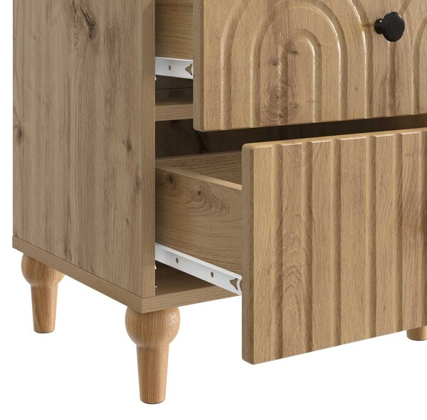 VidaXL Éjjeliszekrény fiókkal 2 pcs Kézműves Tölgy 43 x 34,5 x 48 cm
