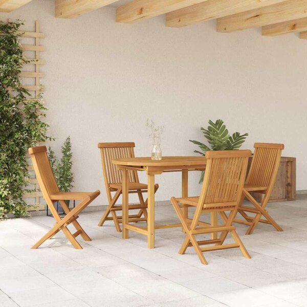 VidaXL Kert étkező szett 5 pcs Barna 160 x 80 x 75 cm Tömör tíkfa