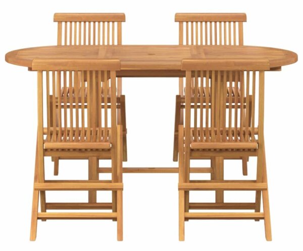 VidaXL Kert étkező szett 5 pcs Barna 160 x 80 x 75 cm Tömör tíkfa