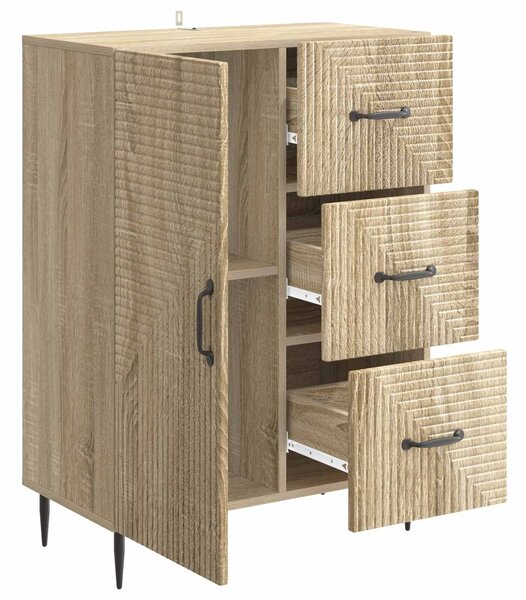 VidaXL Széf fiókkal Sonoma Tölgy 66 x 34,5 x 89,5 cm Szerelt Fa