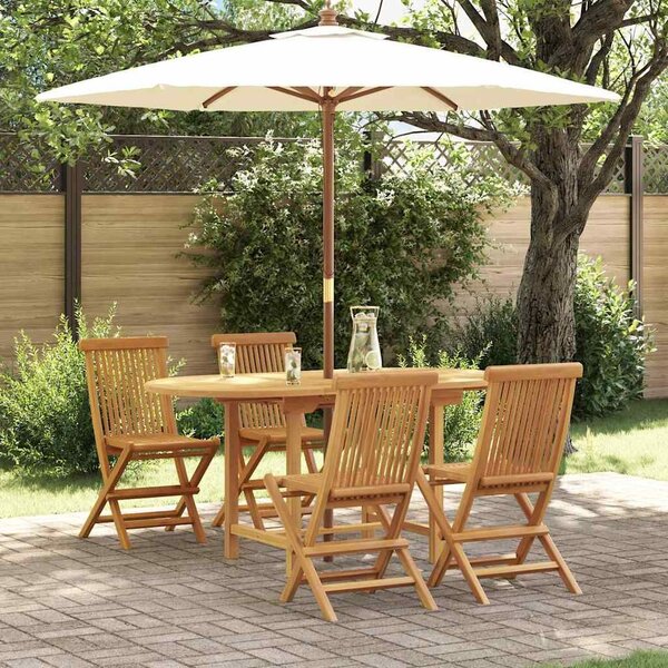 VidaXL Kert étkező szett 5 pcs Barna 160 x 80 x 75 cm Tömör tíkfa