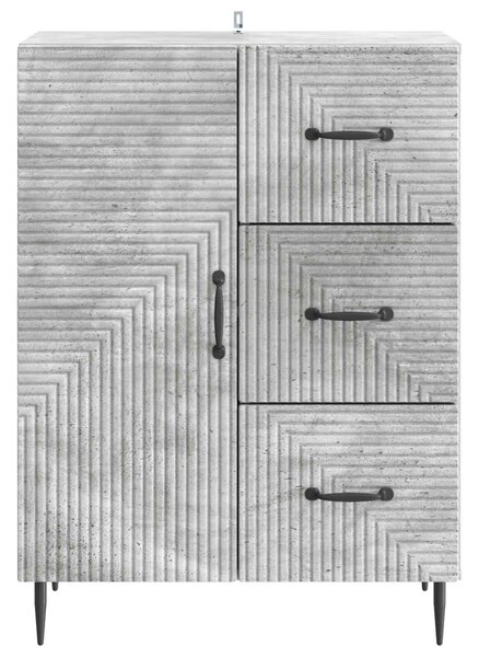 VidaXL Széf fiókkal Betonszürke 66 x 34,5 x 89,5 cm Szerelt Fa
