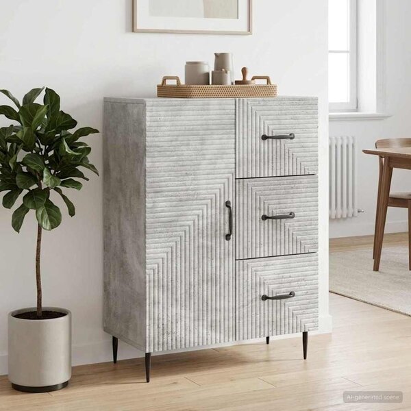 VidaXL Széf fiókkal Betonszürke 66 x 34,5 x 89,5 cm Szerelt Fa