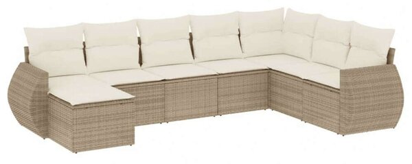 VidaXL Polyrattan Kerti Ülőgarnitúra - 8 részes - Bézs