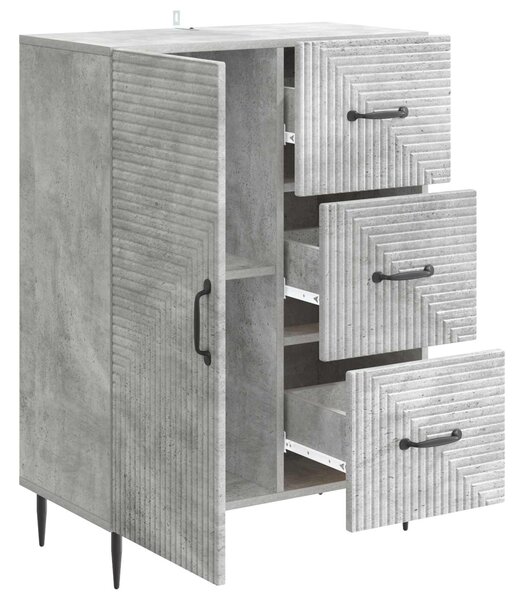 VidaXL Széf fiókkal Betonszürke 66 x 34,5 x 89,5 cm Szerelt Fa