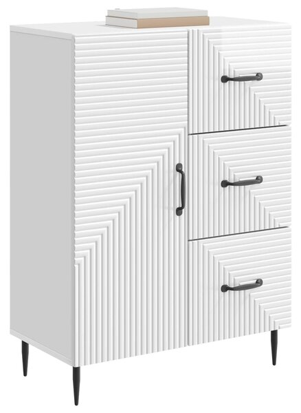 VidaXL Széf fiókkal Magasfényű Fehér 66 x 34,5 x 89,5 cm Szerelt Fa