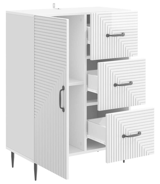 VidaXL Széf fiókkal Magasfényű Fehér 66 x 34,5 x 89,5 cm Szerelt Fa