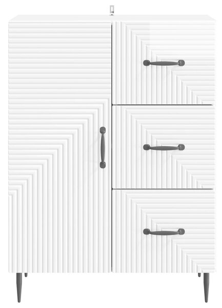 VidaXL Széf fiókkal Magasfényű Fehér 66 x 34,5 x 89,5 cm Szerelt Fa