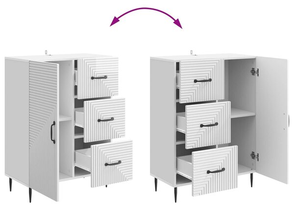 VidaXL Széf fiókkal Magasfényű Fehér 66 x 34,5 x 89,5 cm Szerelt Fa