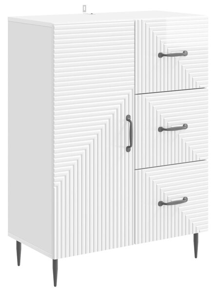 VidaXL Széf fiókkal Magasfényű Fehér 66 x 34,5 x 89,5 cm Szerelt Fa