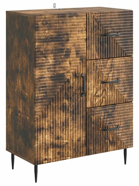 VidaXL Széf fiókkal Füstös Tölgy 66 x 34,5 x 89,5 cm Szerelt Fa