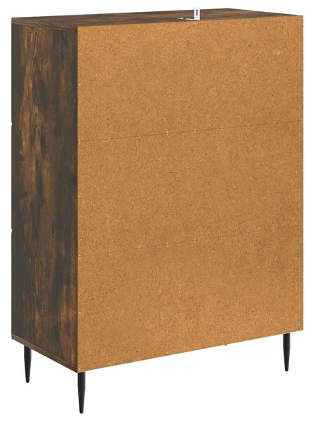 VidaXL Széf fiókkal Füstös Tölgy 66 x 34,5 x 89,5 cm Szerelt Fa