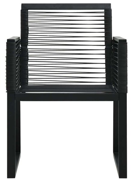 Kültéri Étkezőgarnitúra - 7 részes - Fekete PVC Rattan