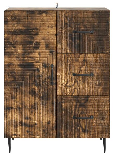 VidaXL Széf fiókkal Füstös Tölgy 66 x 34,5 x 89,5 cm Szerelt Fa